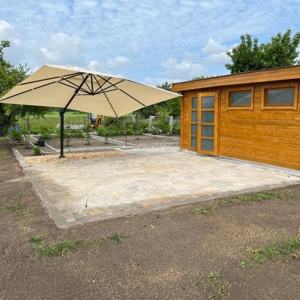 Groß-Särchen Holzhaus, Terasse, 